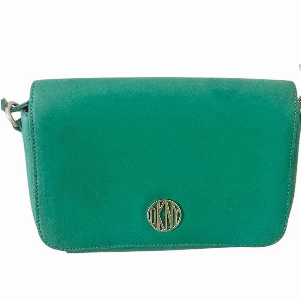 DKNY Bryant Park Green Leather Crossbody Bag‎